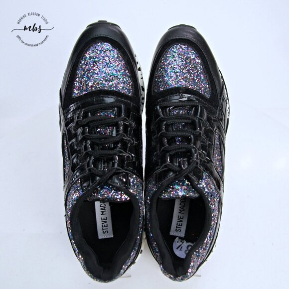 Steve Madden Barra Glitter Fashion Platform Sneakers Multicolor Women 8.5 - Picture 11 of 13